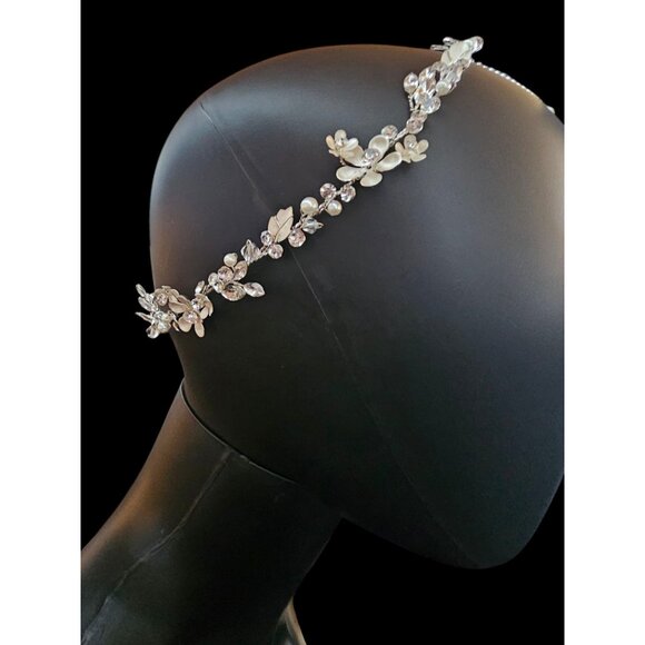 Silver Floral Wire Hair Wreath/Headband/Tiara - Marionat - NWT